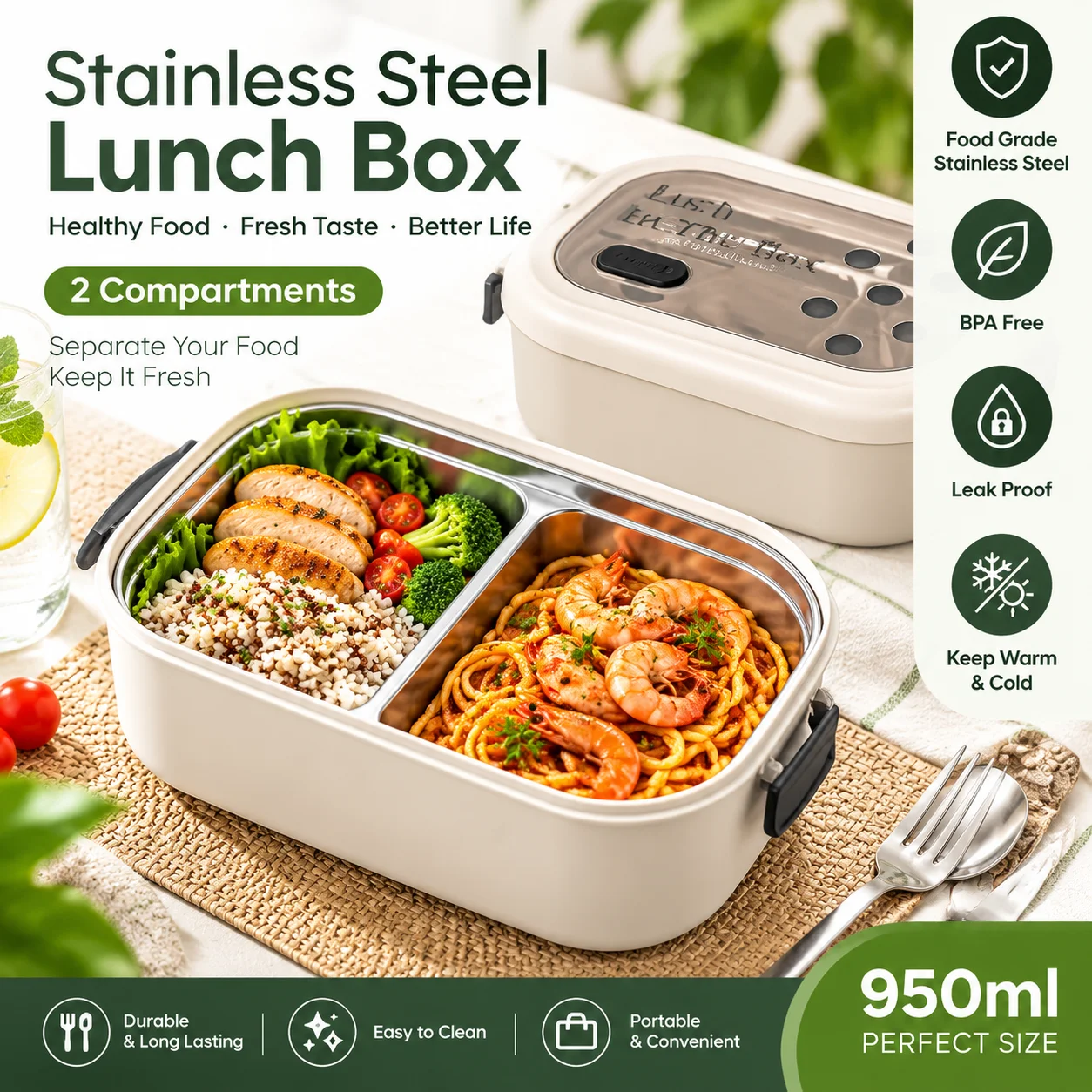 INS Style Smiley Face Lunch Box, Creative Single Layer Compartment Insulated Food Container, Portable Light Meal Bento Box