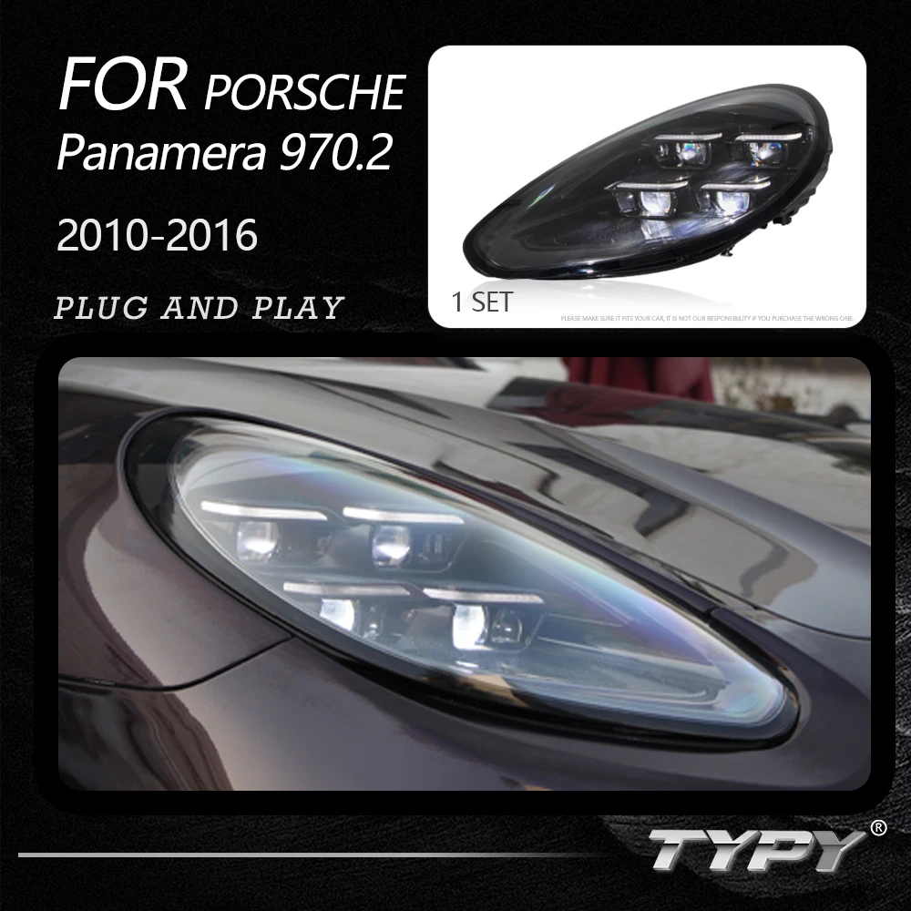 TYPY Car Accessories For Porsche Panamera Headlights 2010-2016 970.1 970.2 LED Laser Matrix Head Lamps Upgrade 2024 Style