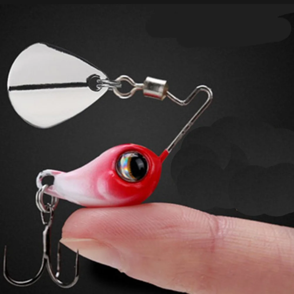 1Pc 4g/8g Metal VIB Micro Fishing Lure Spinner Sinking Rotating Spoon Pin Crankbait Sequins Baits Fishing Tackle Accessory