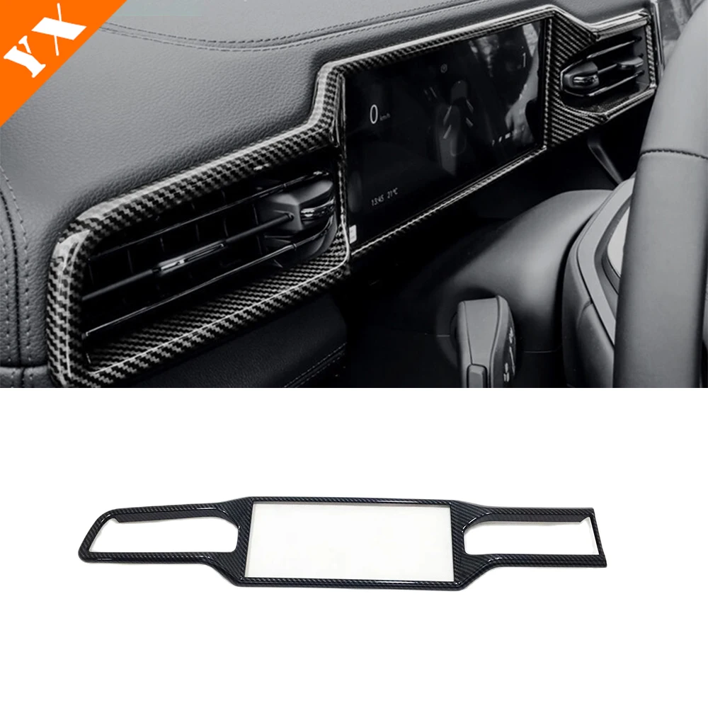 For Nio ES8 ES6 Car Dashboard Central Console Air Conditioning Vents Navigation Frame Sticker Cover Carbon Silver 2018-2020