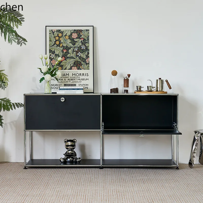 CZ Vintage Modular Cabinet Stainless Steel Sideboard i Living Room Storage Chest