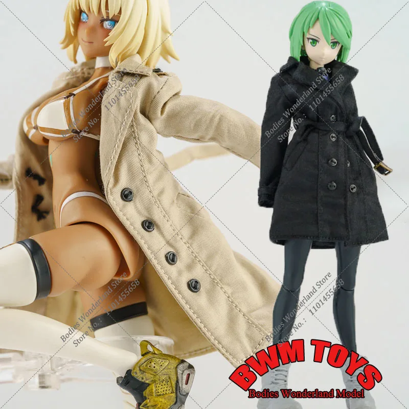 1/12 Classic Double Breasted Windbreaker Long Coat Vest Cargo Pants fit 6in Mobile Suit Girl SNAIL SHELL Romankey Action Figure