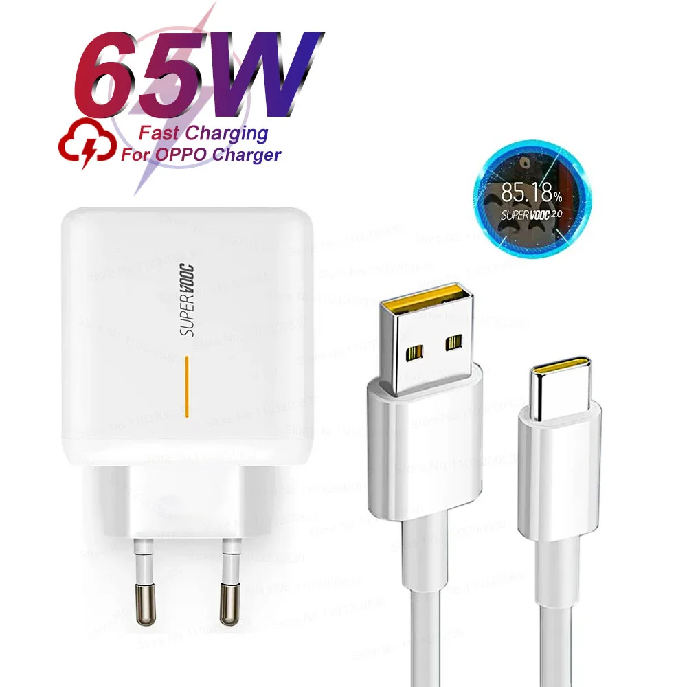 ل ممن لهم 65 واط Supervooc شحن سريع شاحن الهاتف ل ممن لهم رينو 12 11 10 برو البحث X8 X7 X6 Realme شحن سريع USB نوع-C كابل