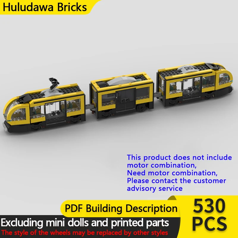 

Модель городского автомобиля MOC, строительные кирпичи, Tram, моторизованная модульная технология, детские праздничные подарки, сборка игрушек, костюм