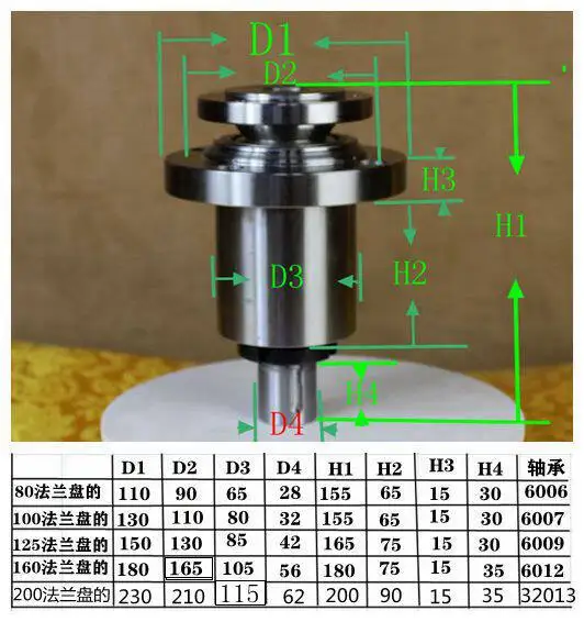Flange Mount Lathe Spindle High Speed CNC Woodworking Main Shaft Assembly