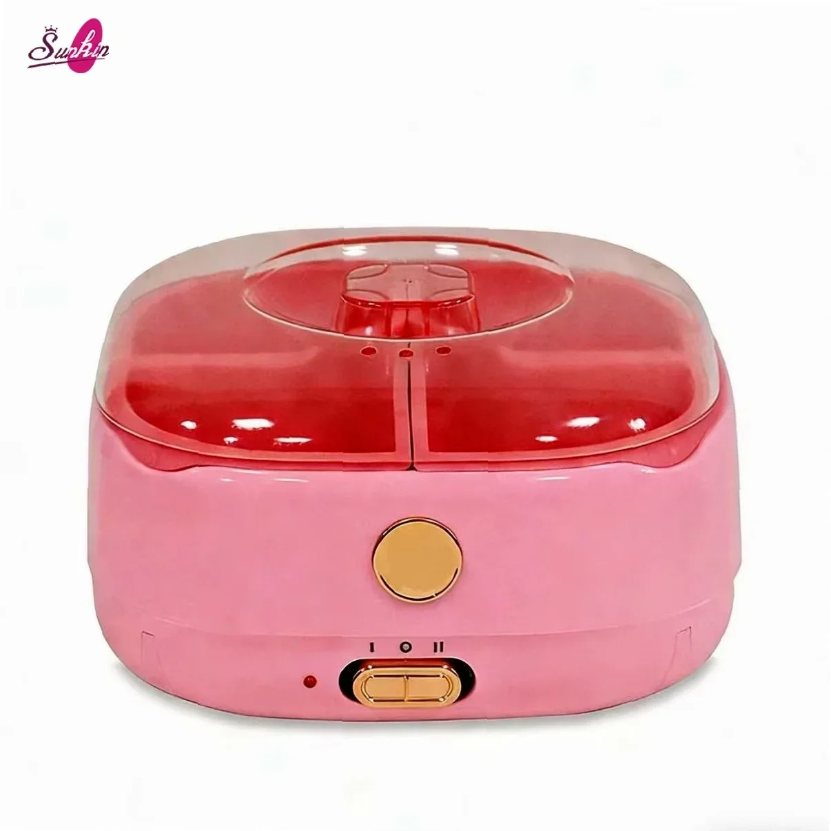 Pink 600ML 4-Grid Silicone Wax Warmer for Hair Removal, Hand & Body Waxing Heater