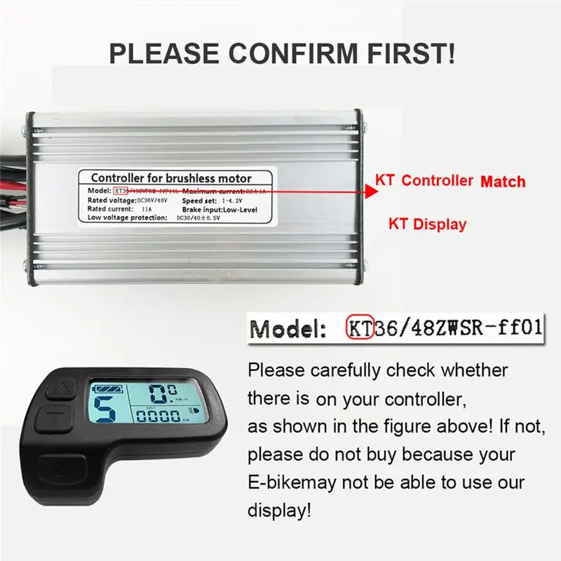 

(X07A) Ebike Display KT-LCD11 Mini Display 24V 36V 48V Waterproof Plug Electric Bike Display for Kunteng Controller Ebike Panel