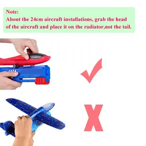 Foam Plane Launcher para crianças, brinquedo ao ar livre para meninos, esporte, jogo de catapulta, aniversário infantil, presentes de Natal, 24 cm, 34cm 8 principais vendas balestra de caça crossbow - №4