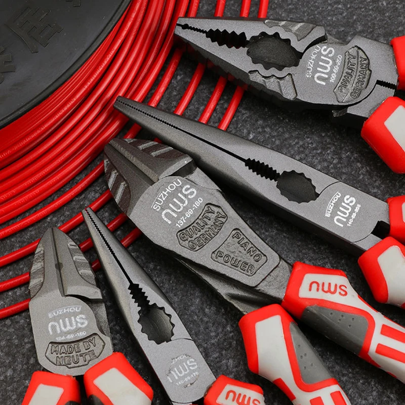 6/8 Inch Steel Wire Pliers Industrial Grade Pointed Nose Pliers 7-inch Diagonal Plier Portable Multi-purpose Hand Tools