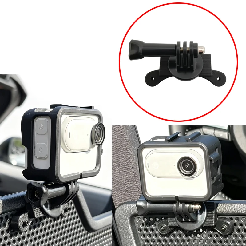 1PC Action Camera Mount Bracket For Mazda MX-5 ND Rear Wind Deflector GoPro-Style Interface Adapter Compatible with Insta360/DJI