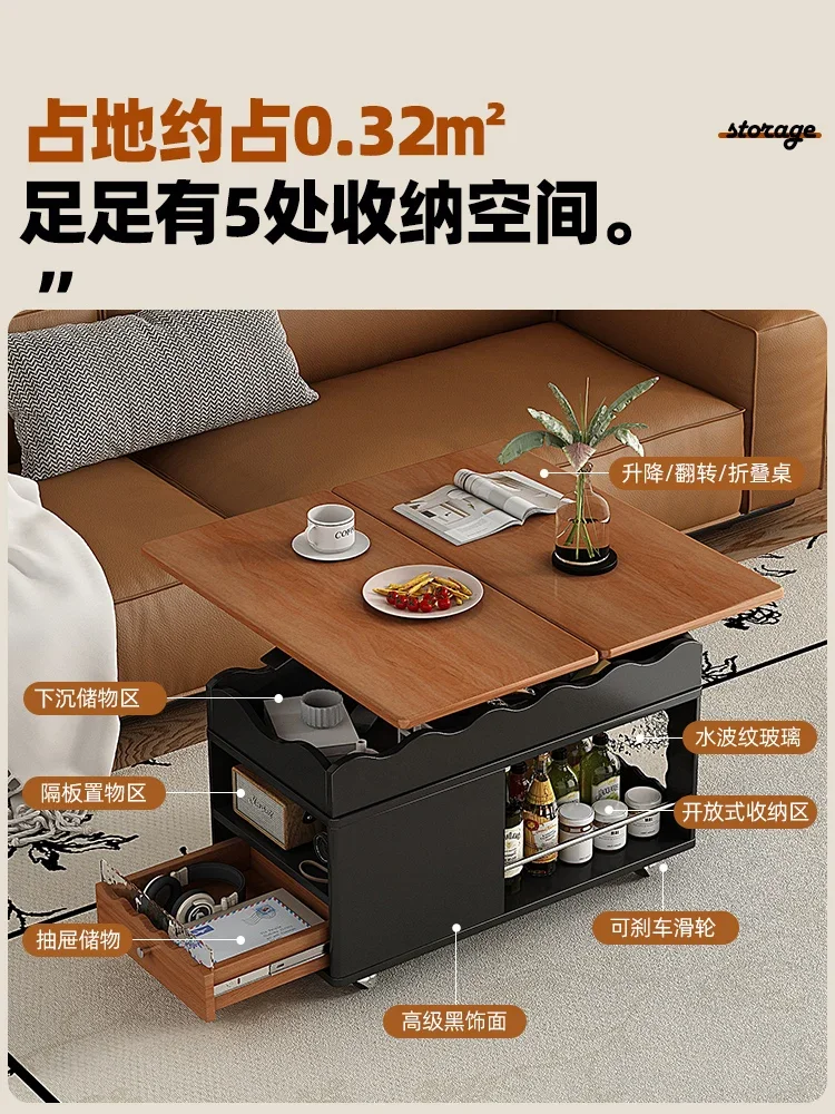 A small table next to the sofa, workbench that can be raised and moved, retro foldable mini coffee table, and luxurious