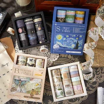 Mr. Paper 4 Style 200 cm Washi-Aufkleber, Textur, Retro-Klebeband, DIY, handgefertigte Einfassung, handgefertigte Materialaufkleber pro Rolle