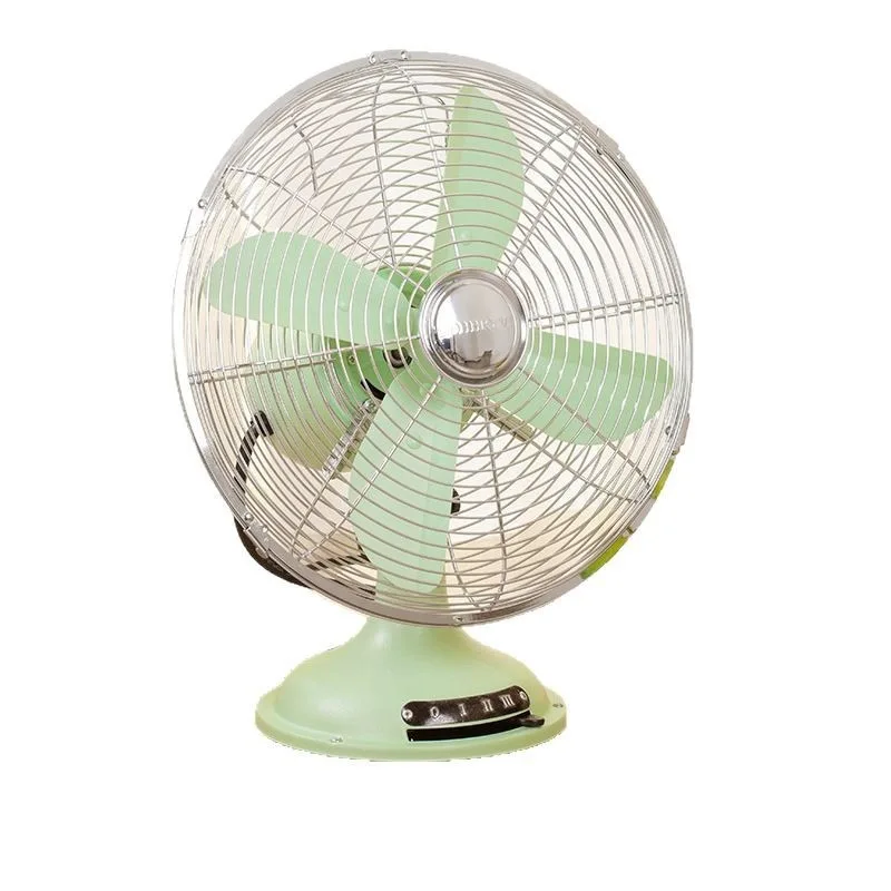 Vintage Metal Desktop Oscillating Fan Mini Silent Table Fan For Student Home Office Personal Cooling Portable Ventilator