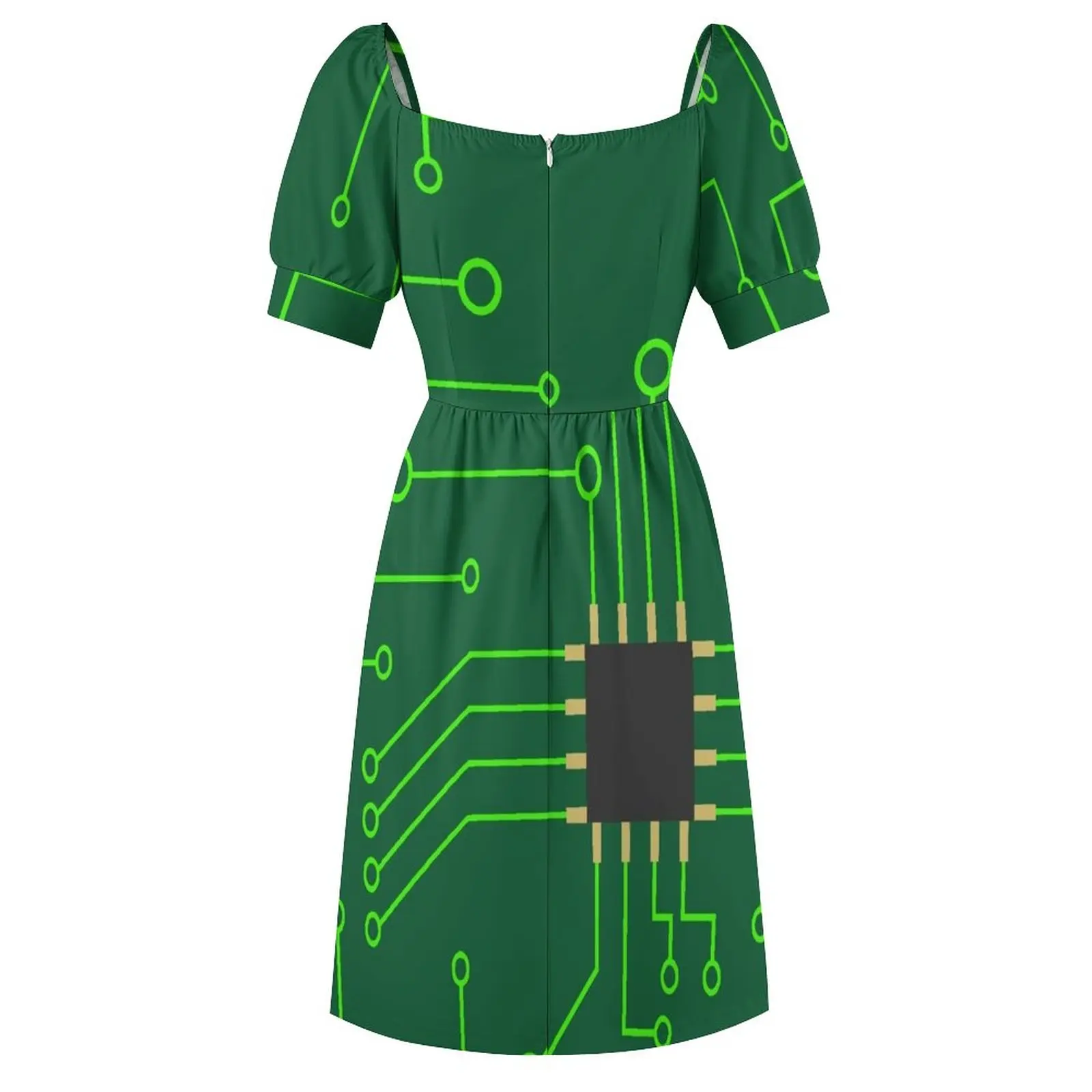 Microchip Digital Art, PCB Sleeveless Dress Woman's evening dress Party dresses