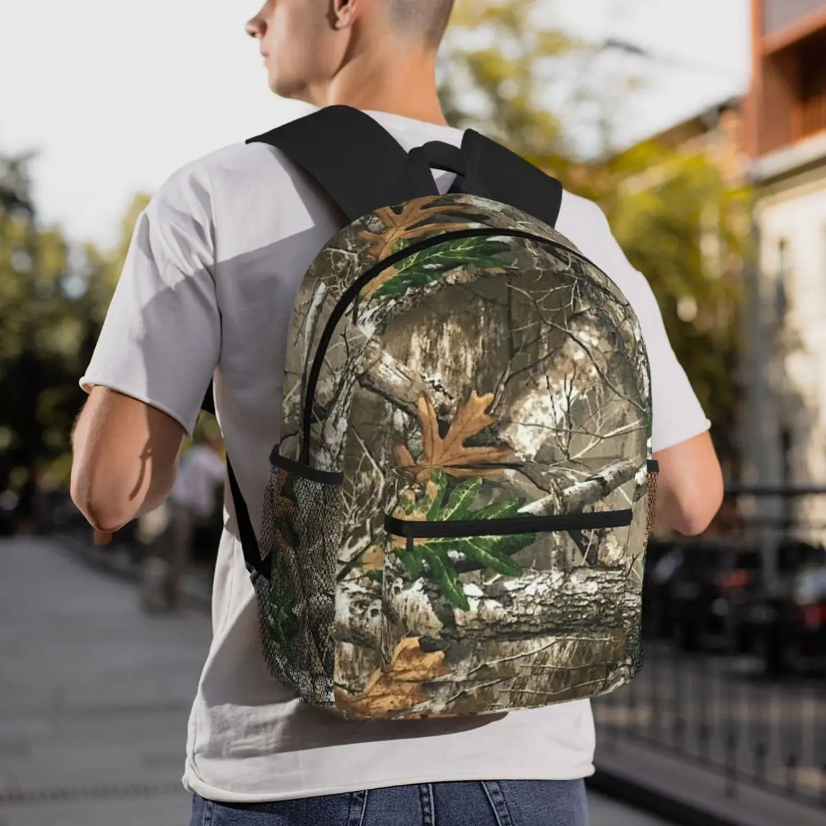 Camouflage Real Tree Realtree Hunter Camo Pattern Backpack Daypack Large Capacity Boys Girls BookBag School Bag Shoulder Bags