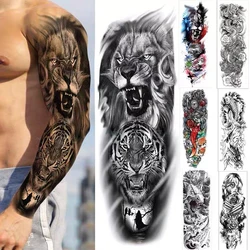 Waterproof Temporary Tattoos Sticker Black Transfer Art Body Arm Fake Tatoo Forest Lion Tiger Bear Fake tattoo sticker Men Women