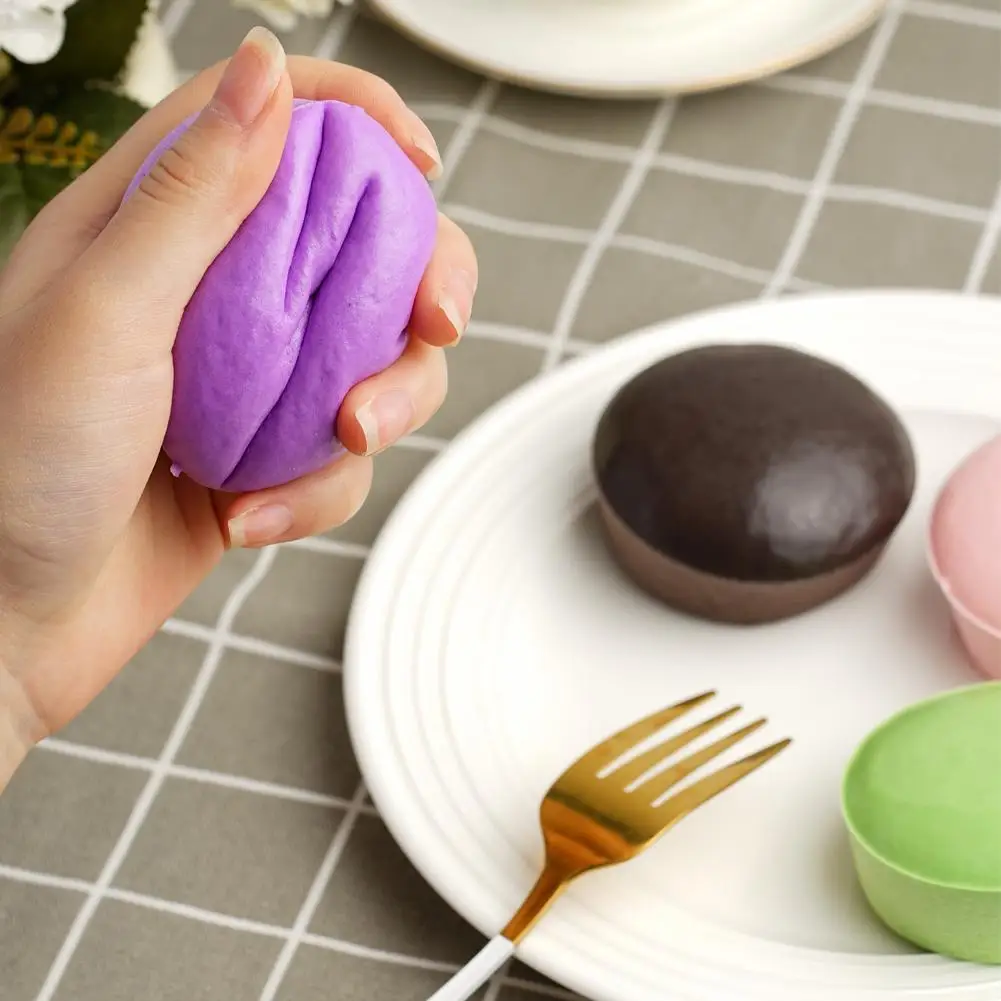 Purple Soft Potato Pinch Toy Fun Custard Bun Sticky Small Cake ASMR Sensory ADHD Anti Stress Relief Fidget Toys for Kids & Adult