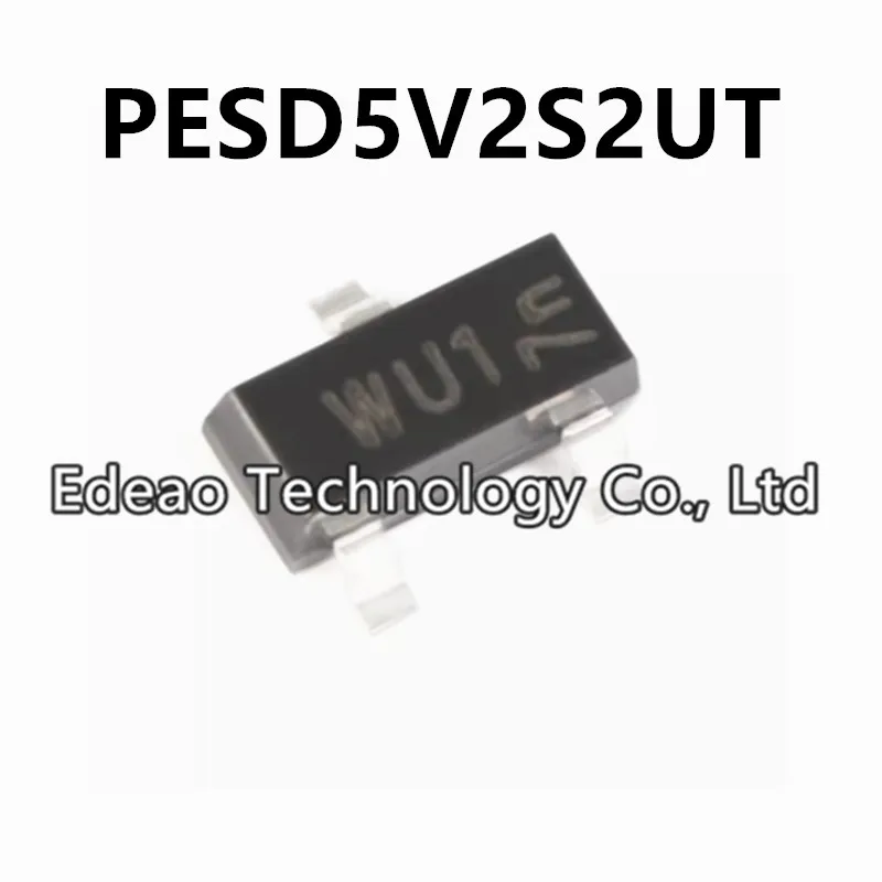 20~200PCS/lot NEW PESD5V2S2UT,215 SOT23 SOT23-3 Marking: WU1 SOT-23 PESD5V2S2UT PESD5V2 5V2 5.2V  ESD Protection Diodes