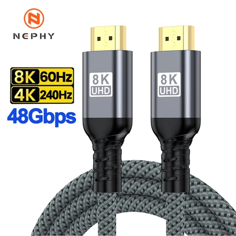 5m 7m 10m Long 8K HDMI 2.1 Cable 48Gbps Ultra High Speed Braided Cord…