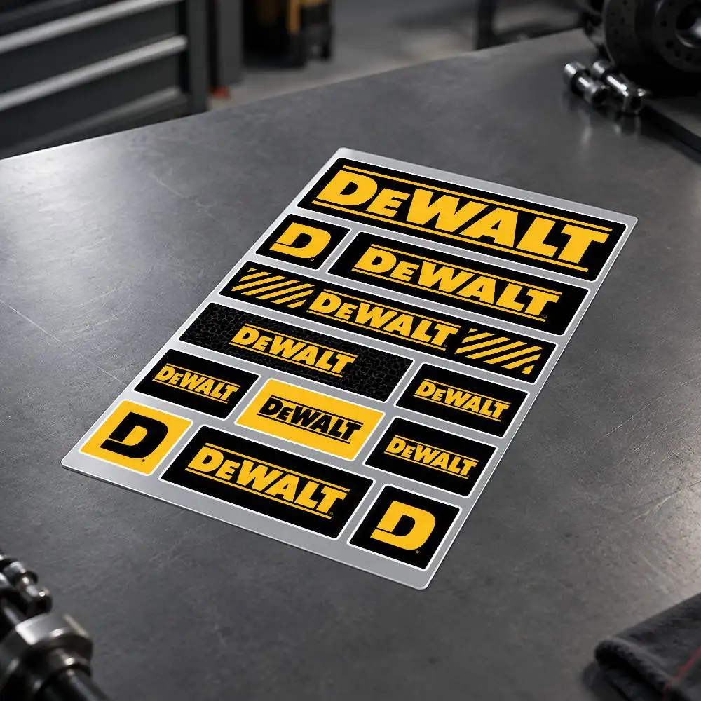 D-DEWALT Custom Motorcycle Sticker Kit Reflective Decal Set For Helmet Tank Fairing Body Graphics
