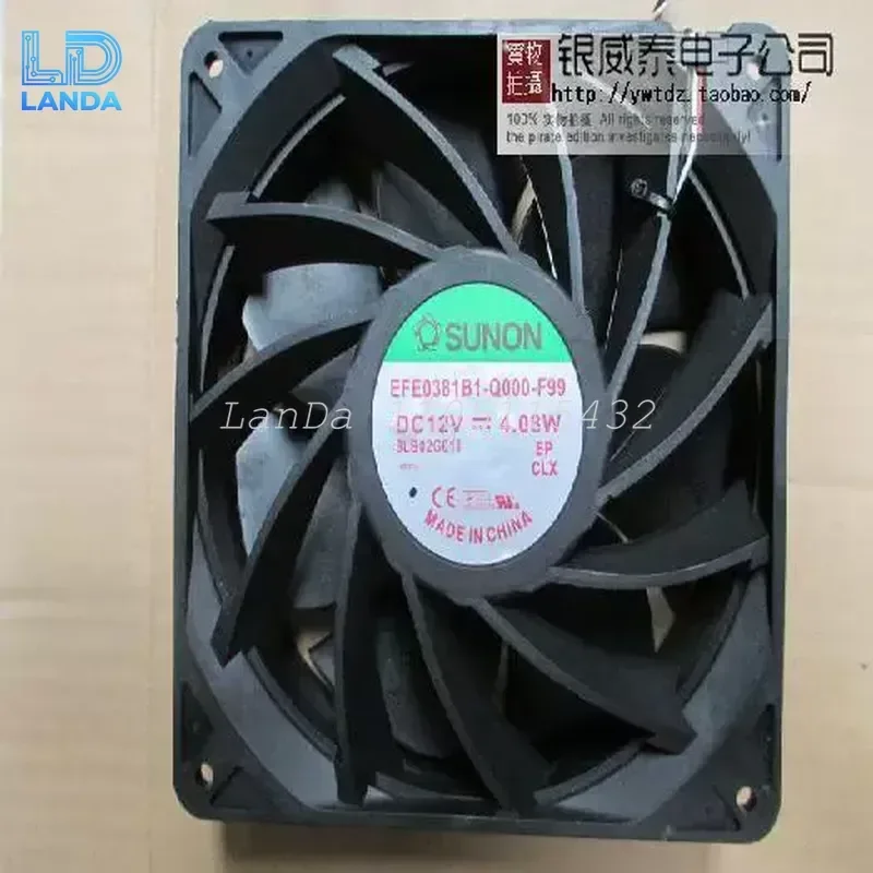 for Jianzhun SUNON EFE0381B1-Q000-F99 14CM 12V 4.08W Dual Ball Bearing Durable Cooling Fan