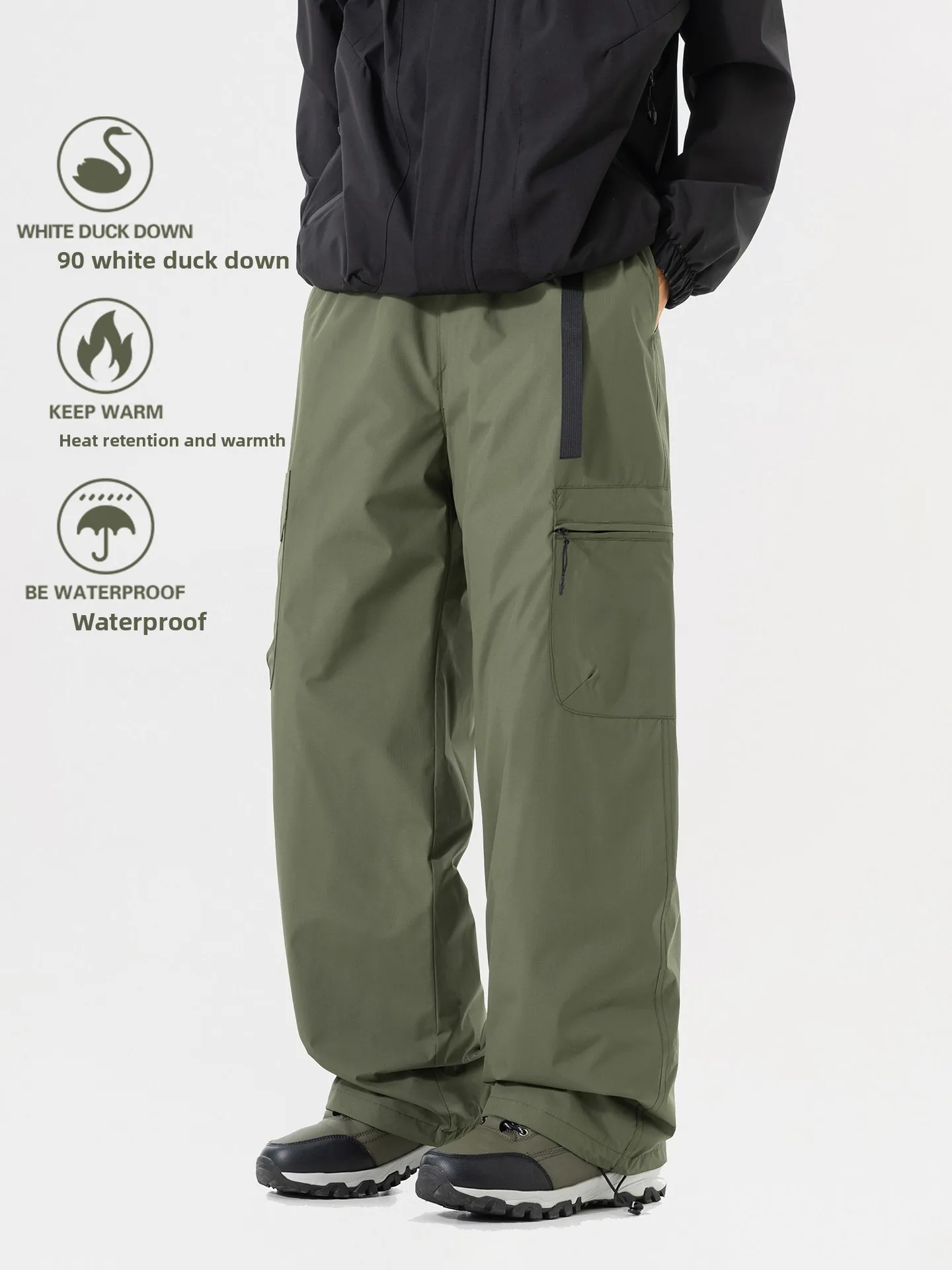 

Брюки ex Thi Down для активного отдыха, 90% белый пух, для зимних видов спорта, катания на лыжах, альпинизма, ветрозащитные, для подростков