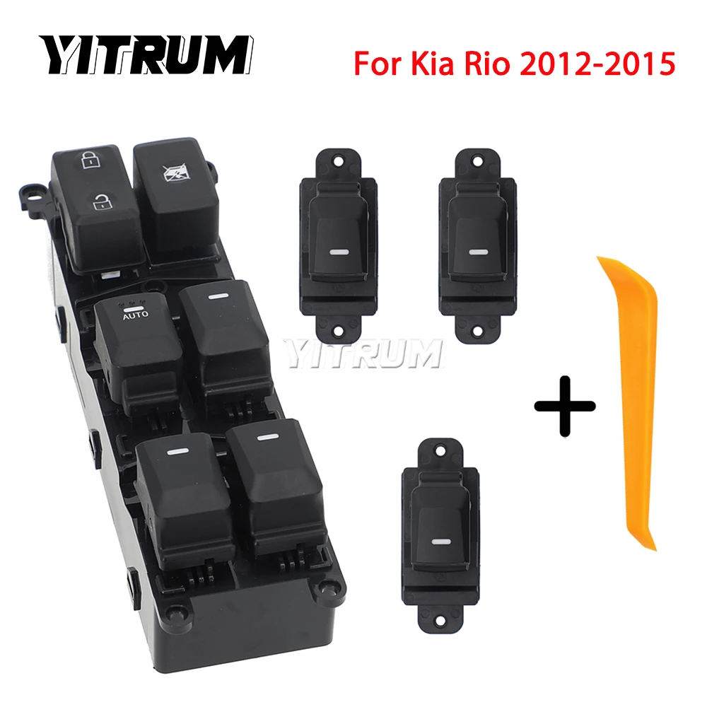 

YITRUM 93575-1W010 93570-1W155 LHD AUTO Electric Master Control Power Window Switch For Kia Rio 2012 2013 2014 2015