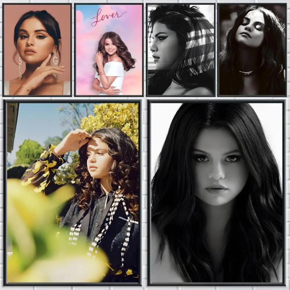 Singer S-Selena Gomez Poster Home Living Bed Room Bar Hallway Sticky Wall Printing Waterproof Aesthetic Decor