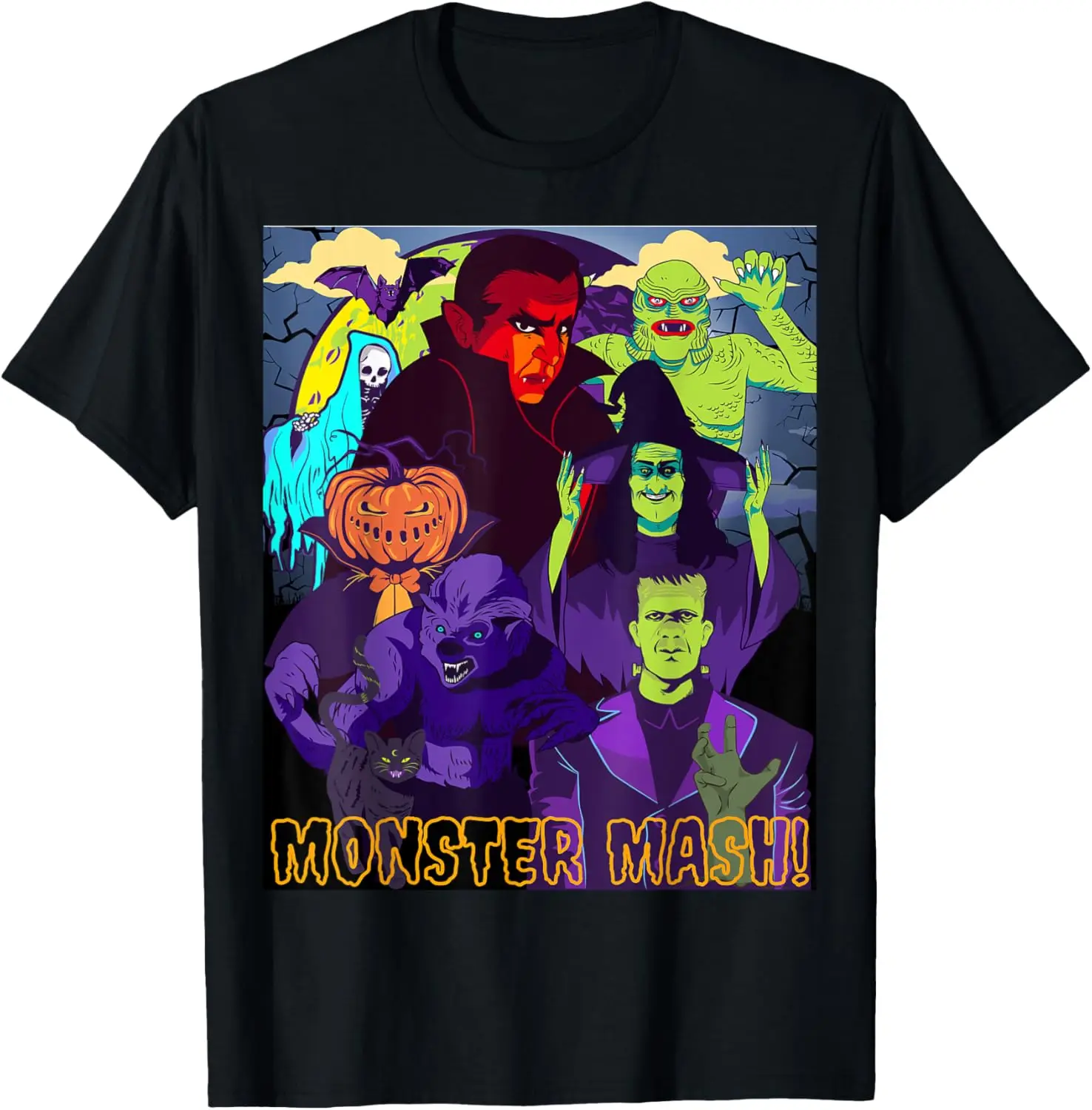 

TWEAR TEE's Monster Mash Костюм на Хэллоуин Забавная футболка с изображением монстра