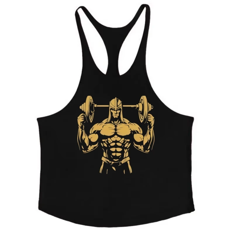 Gym Bodybuilding Tank Top for Men, Cotton Slim Fit Sleeveless, Fitness Stringer Muscle Vest Shirt for Daily Training