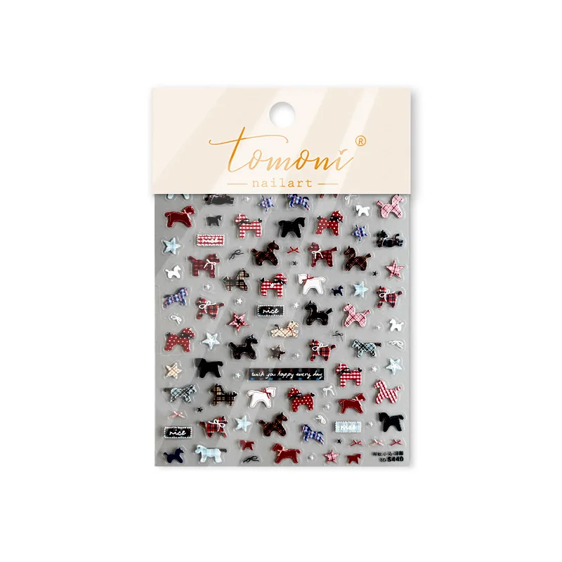 DIY Decoration Hot Foil Nail Stickers for Nails Cute Pony-Patterned Nail Art Stickers Multiple Bow Designs Stickers for Nails