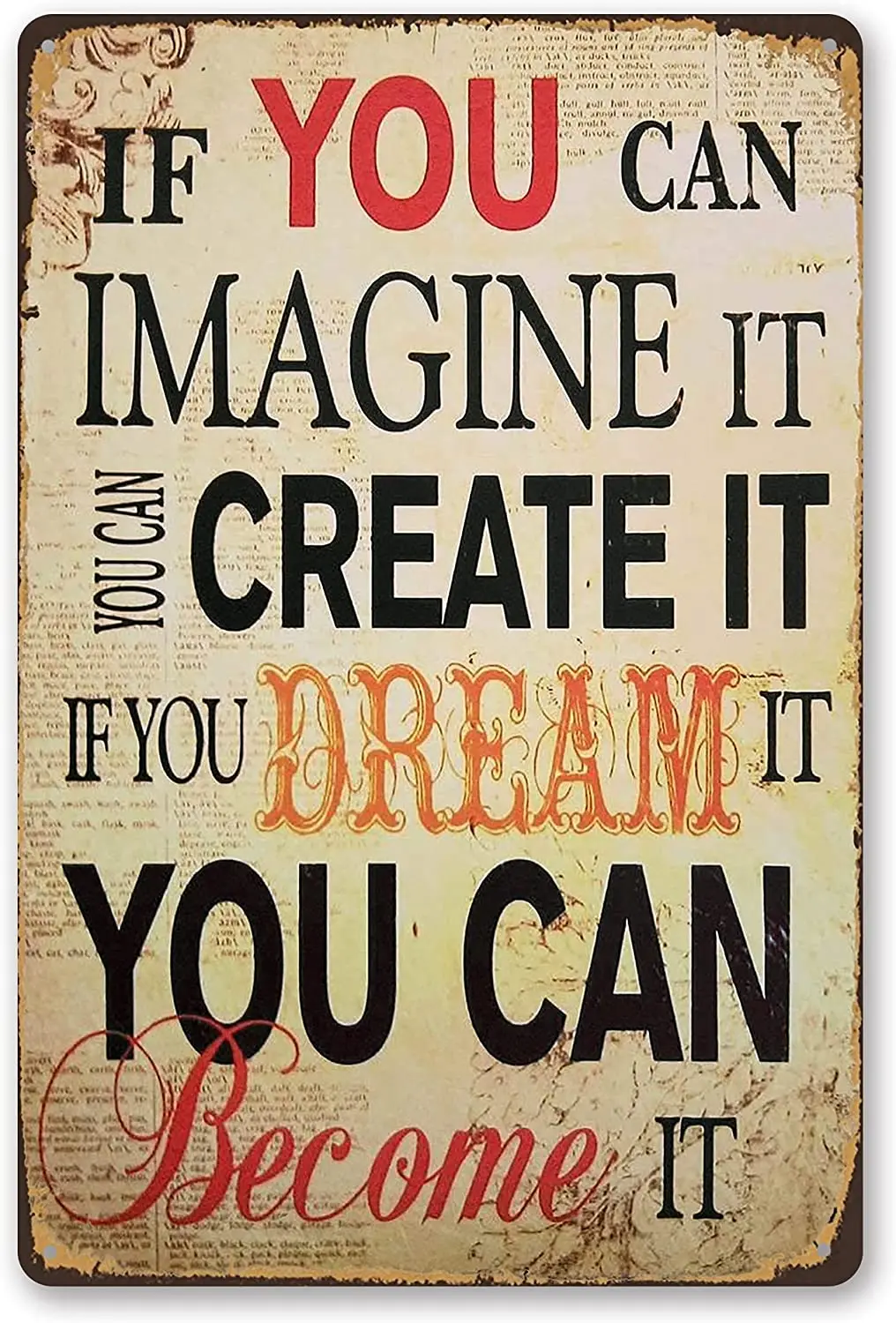 TINSIGNS, если вы можете это себе представить, вы можете стать фотографией, винтажный декор для бара, паба, стен, гаража, 12x8 дюймов