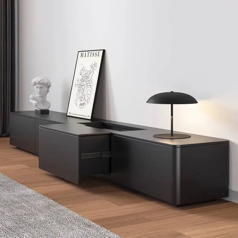 

Classic Black Long Tv Cabinet Minimalist Nordic Modern Luxury Tv Cabinet Storage Designer Fernsehtisch Furniture For Home