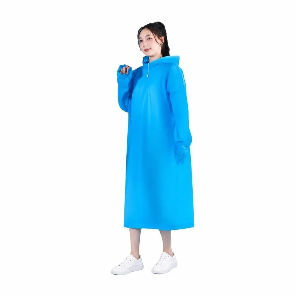 1pc Waterproof Transparent Raincoat Reusable Emergency Rain Ponchos for Adults Thickened Portable Camping Rain Jacket for Adults