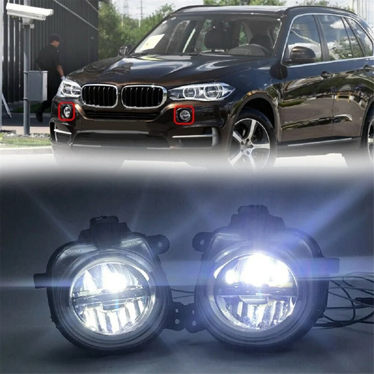 1Pair Front Bumper LED Fog Light Lamp DRL Driving Lamp for BMW X3 X4 F26 X5 F15 F85 X6 63177317251,63177317252