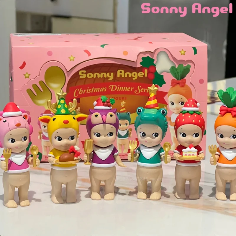 2024 Hot Original Sonny Angel Christmas Dinner Series Blind Boxes Kawaii Angel Figure Mystery Suprised Boxes Xmas Gifts For Kids