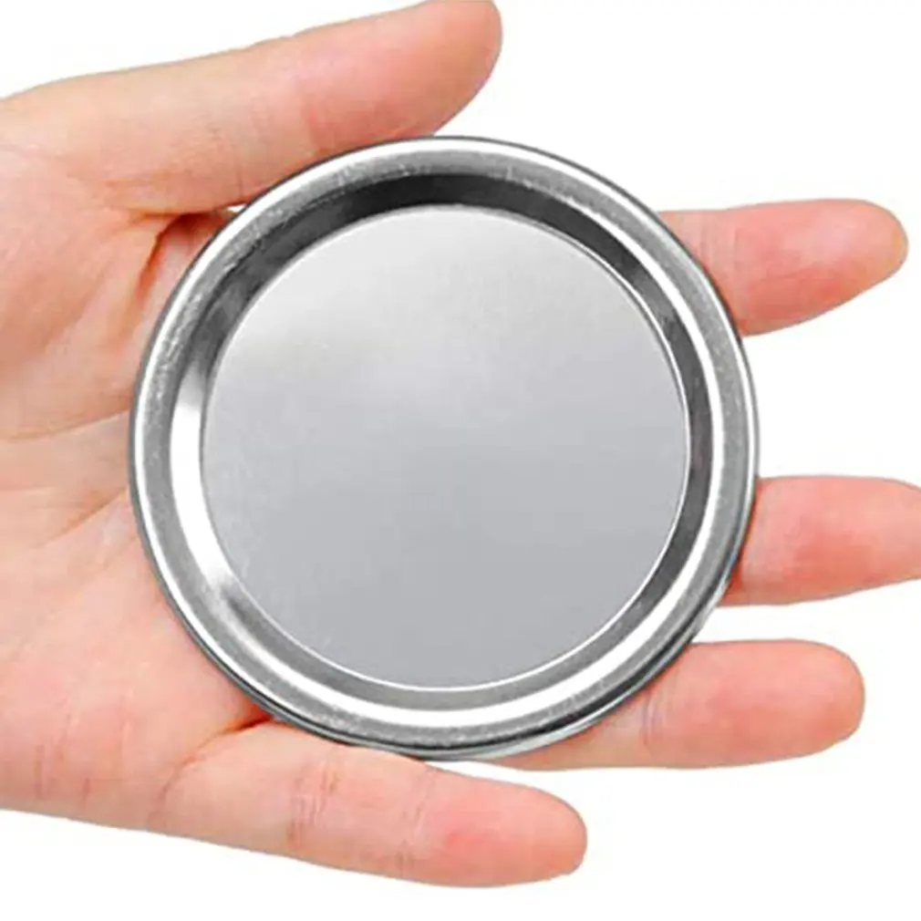 12Pcs Tinplate Mason Jar ฝาปิด Reusable 70/86มม.ปกติกว้างปาก Leak-Proof Seal Silver Mason canning ครัวอุปกรณ์