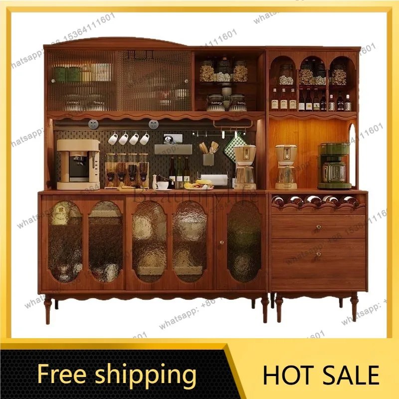 LJY solid wood retro dining side American home kitchen storage locker