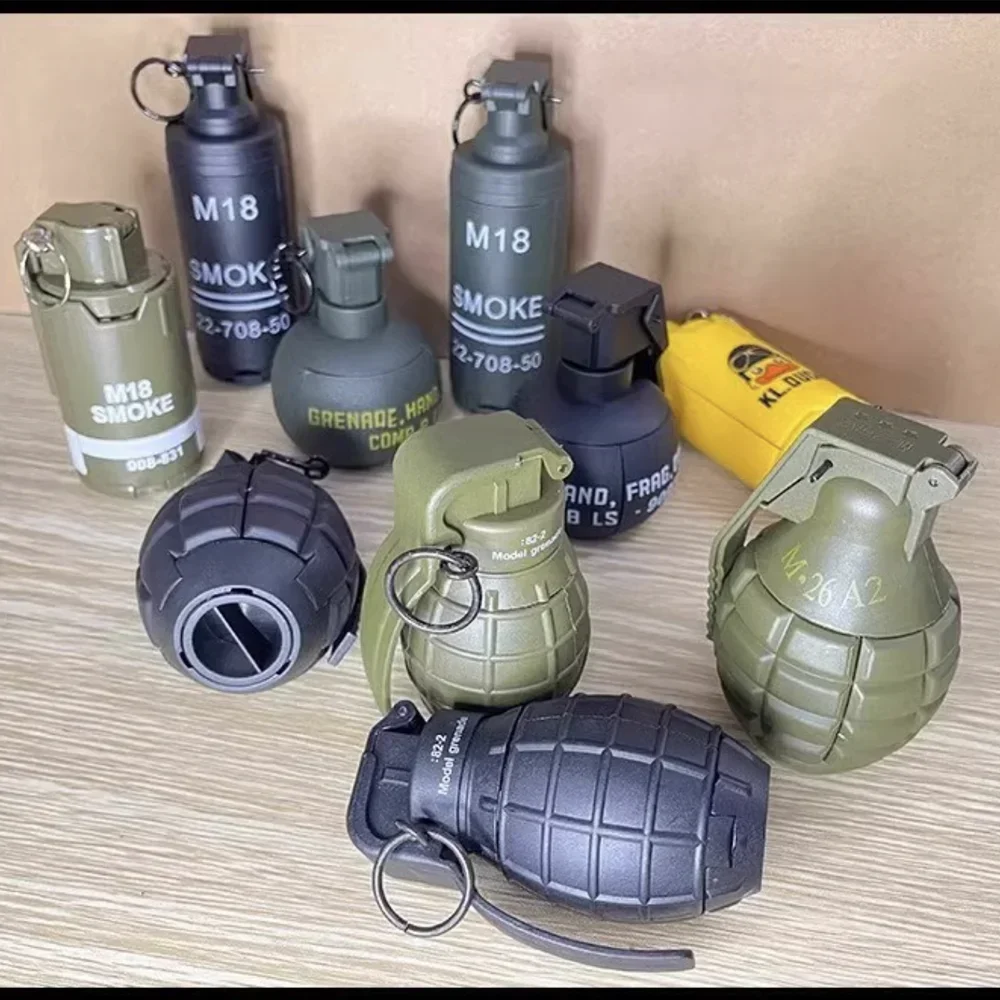 Aqtactical m67 modelo de granada de fumaça saltando mina de água airsoft simulação treinamento explosão mina-conjunto de 10 modo de granada diferente