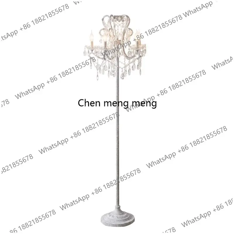 

Crystal American Mid-Century Living Room Sofa Decoration Table Lamp French Vintage Study Bedroom Candle Floor Lamp
