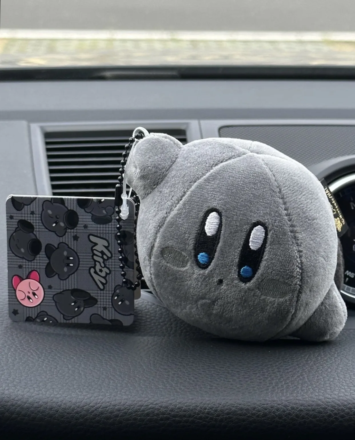 New Star Kirby Grey Cute Doll Keychain Car Accessories Schoolbag Backpack Pendant Keyring Decoration Children Toys Birthday Gift