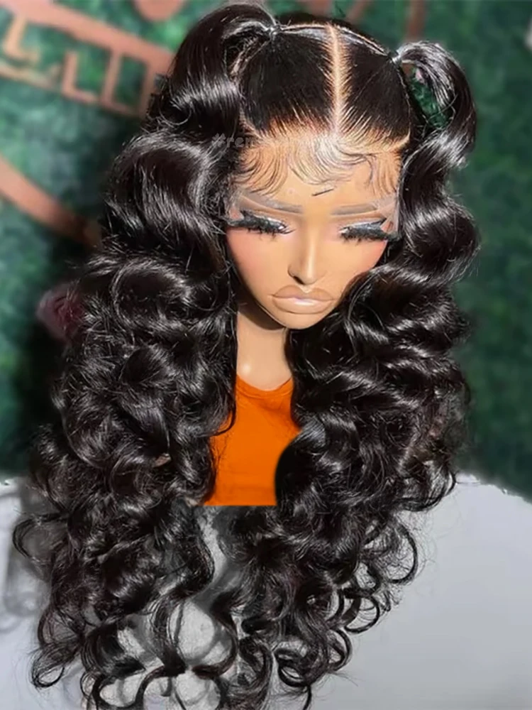 

40 Inch Loose Deep Wave 13x4 13x6 HD Transparent Human Hair Wig Brazilian Remy Nature Curly Wave Lace Frontal Wigs 250 Density