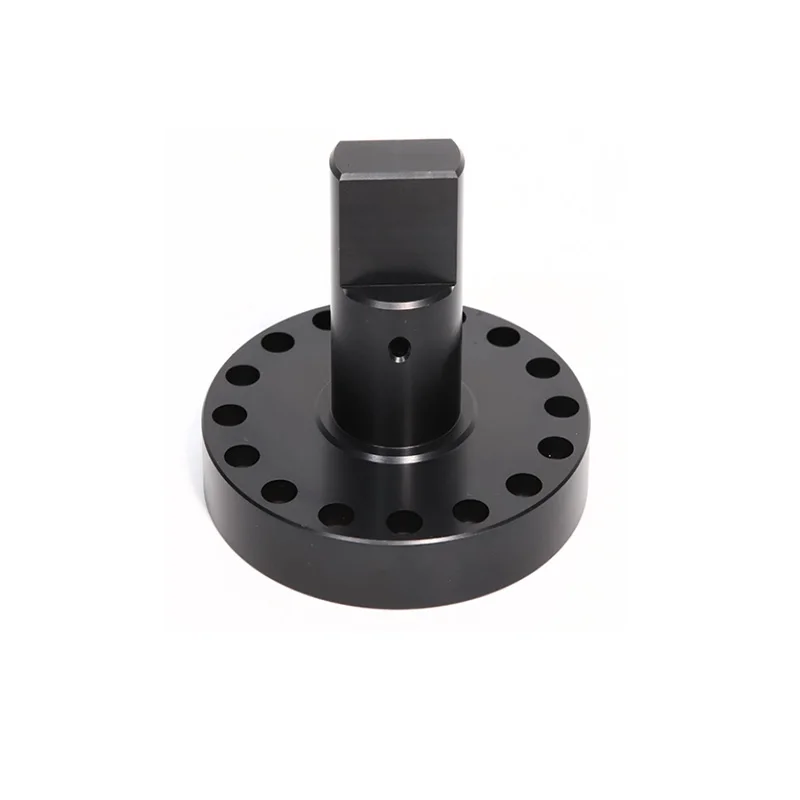 

Anodized black aluminum alloy CNC machining flange connection shaft fittings