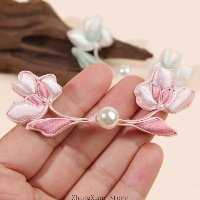 Nähknopf für traditionelle Outfits, handgefertigtes Blumenzweig-Qipao-Detail für DIY-Kleidungsreparaturen und – Detail 3
