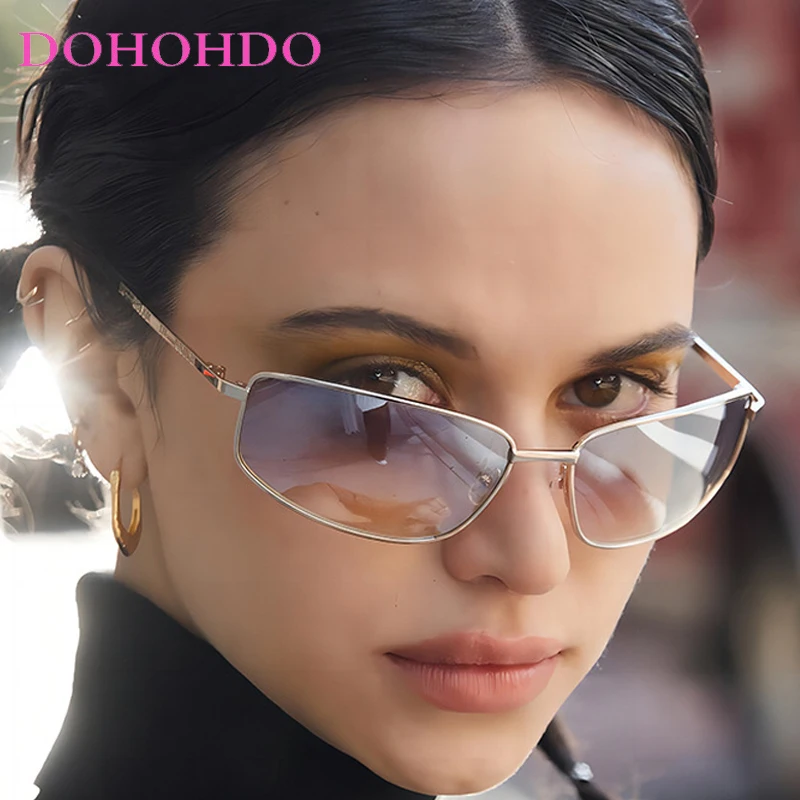 

Vintage Y2K Metal Frame Square Women Sunglasses Trend Brand Punk Hip Hop Men Sunglass Outdoor Travel Eyewear Female Lentes UV400