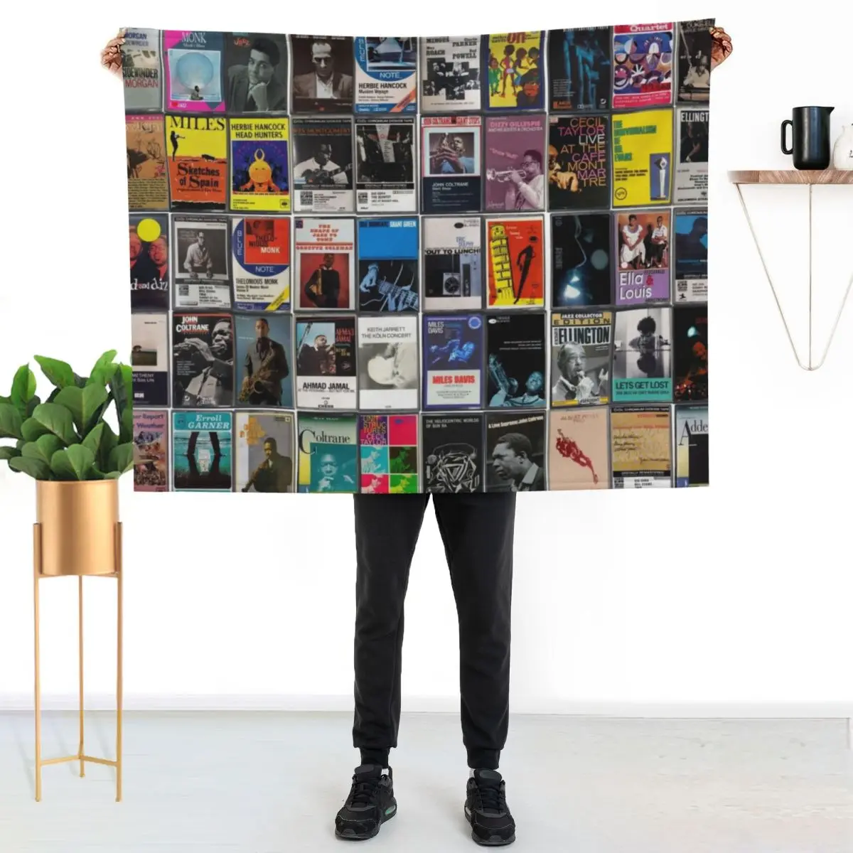 Greatest Jazz Music - Vintage Cassette Album Cover Art Throw Blanket Furrys Soft Big Sleeping Bag Bed funny gift Blankets
