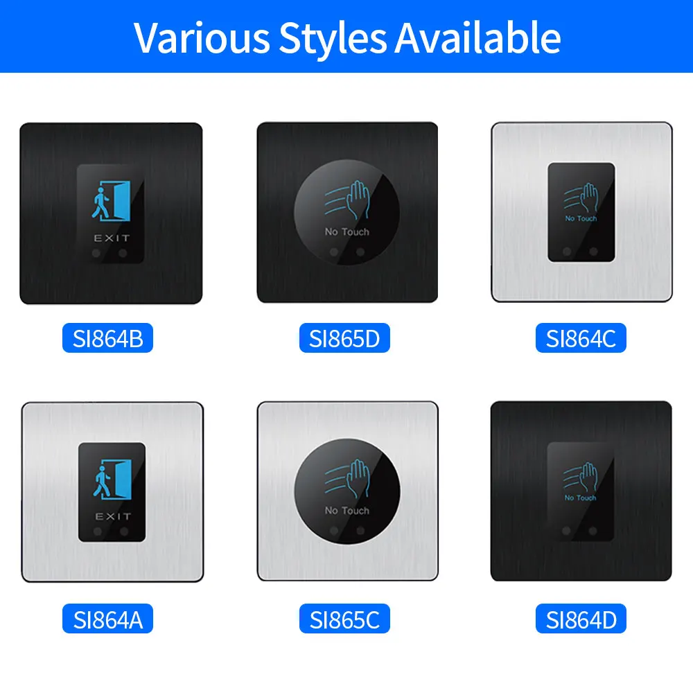Touchless Door Access Exit Button Release Switch No Touch COM NO NC LED Infrared Sensor Opener for Access Control System Entry