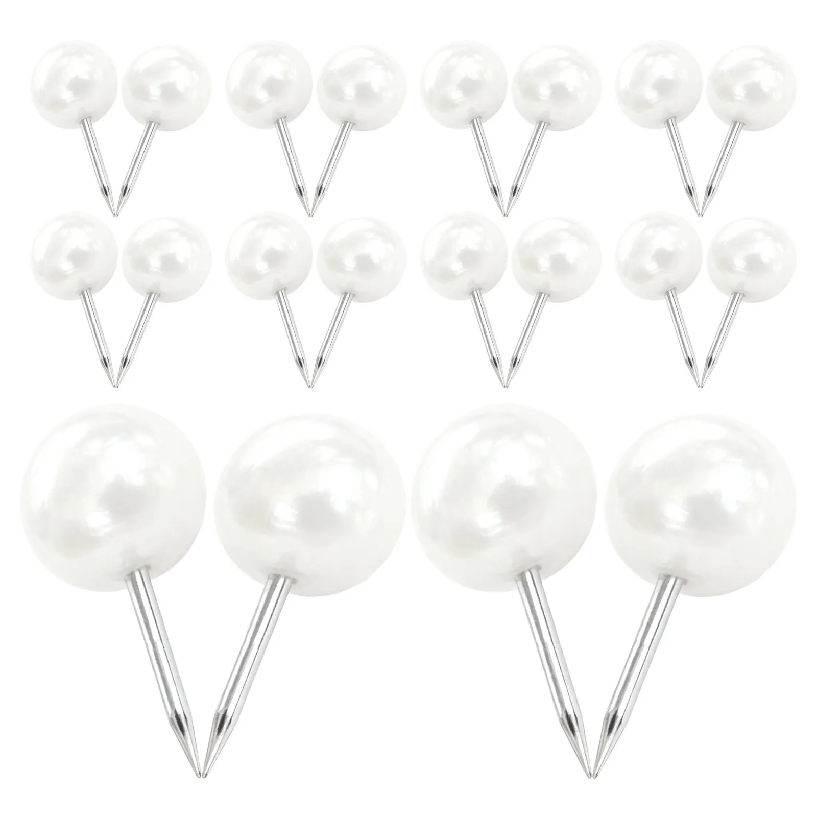 50Pcs Pearl Head Push Pins Decorative Thumbtacks for Cork Boards Bulletin Calendars Office Wall Map Marking Pins