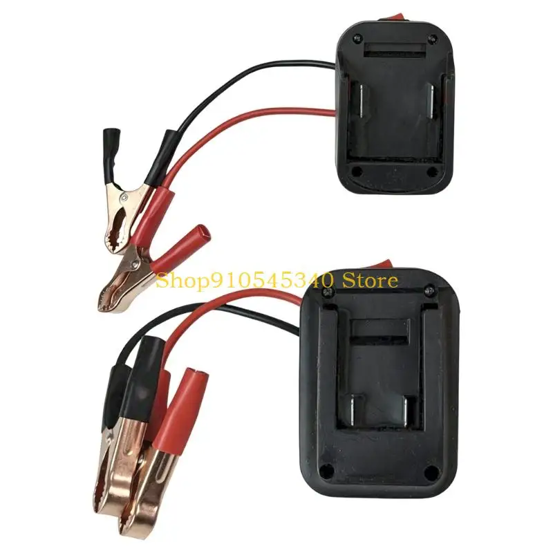 U2JA Power Tool Battery Jump Starter Adapter 12V 24V with 2 USB Ports and Clamps for Roadside Vehicle Backup Use Ready