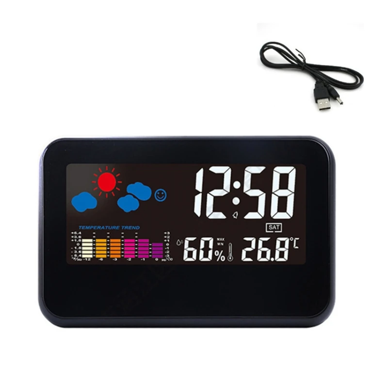 LCD Digital Alarm Clock Watch Table Electronic Desktop Clocks Sound Wake Up Time Projectors Snooze Function for Home